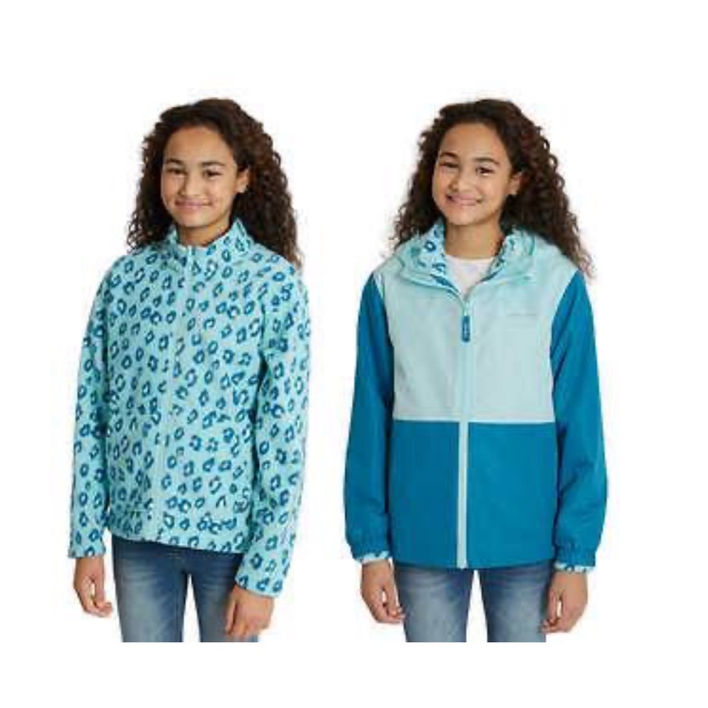 Eddie Bauer 2 in 1 light blue jacket and fleece new size 5/6 years
